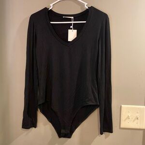 Basic Black Long-sleeve Bodysuit